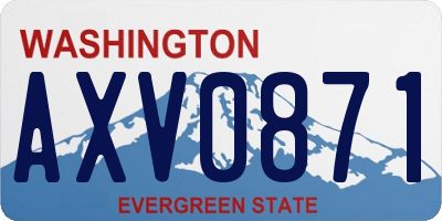 WA license plate AXV0871