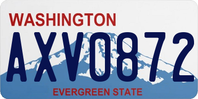 WA license plate AXV0872