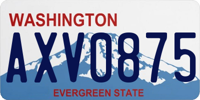 WA license plate AXV0875