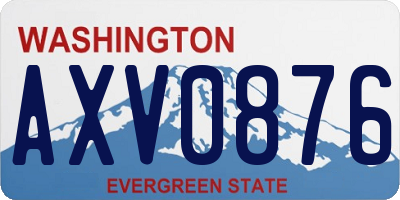 WA license plate AXV0876