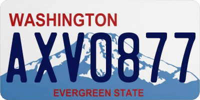 WA license plate AXV0877