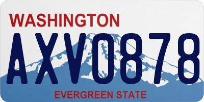 WA license plate AXV0878