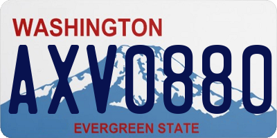 WA license plate AXV0880