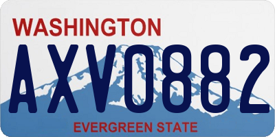 WA license plate AXV0882