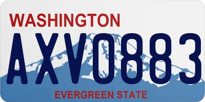WA license plate AXV0883