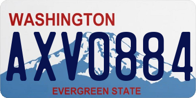 WA license plate AXV0884