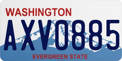 WA license plate AXV0885