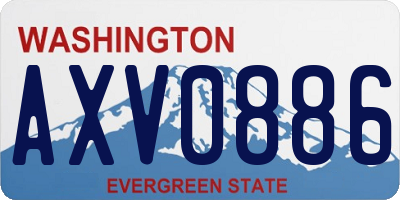 WA license plate AXV0886