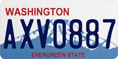 WA license plate AXV0887