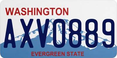 WA license plate AXV0889