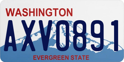 WA license plate AXV0891