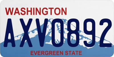 WA license plate AXV0892