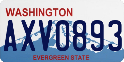 WA license plate AXV0893