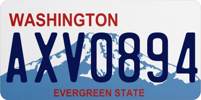 WA license plate AXV0894
