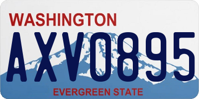 WA license plate AXV0895