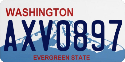 WA license plate AXV0897