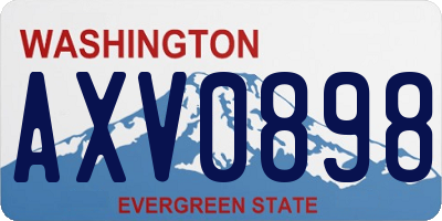 WA license plate AXV0898