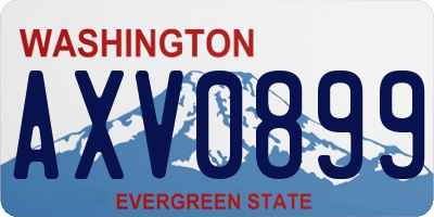 WA license plate AXV0899