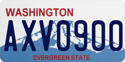 WA license plate AXV0900