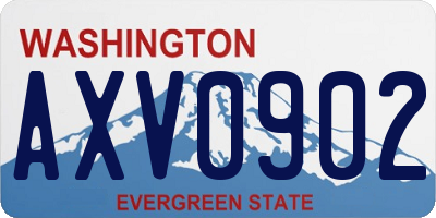 WA license plate AXV0902