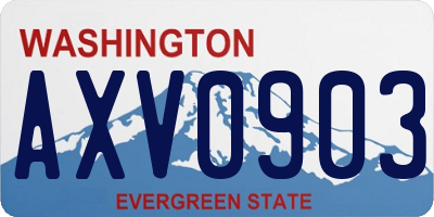 WA license plate AXV0903