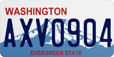 WA license plate AXV0904