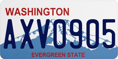 WA license plate AXV0905