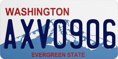 WA license plate AXV0906