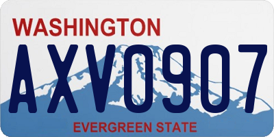 WA license plate AXV0907