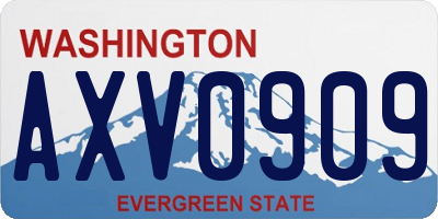 WA license plate AXV0909