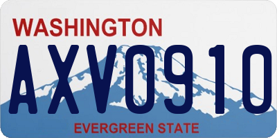 WA license plate AXV0910