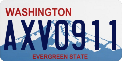 WA license plate AXV0911