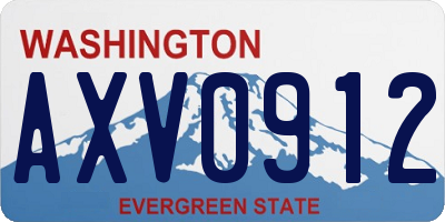 WA license plate AXV0912