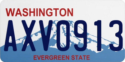 WA license plate AXV0913