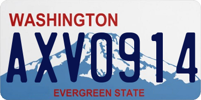 WA license plate AXV0914