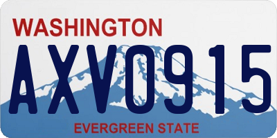 WA license plate AXV0915