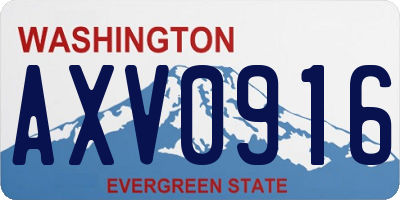 WA license plate AXV0916