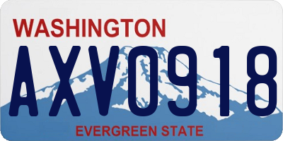 WA license plate AXV0918