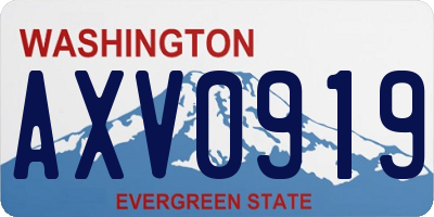 WA license plate AXV0919