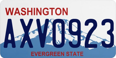 WA license plate AXV0923