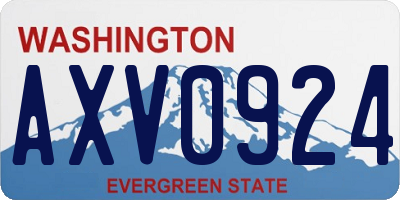 WA license plate AXV0924