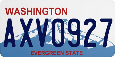 WA license plate AXV0927
