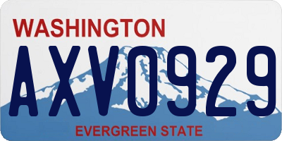 WA license plate AXV0929