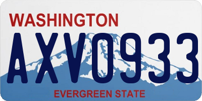 WA license plate AXV0933