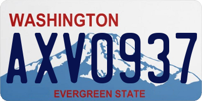 WA license plate AXV0937
