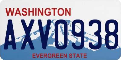 WA license plate AXV0938