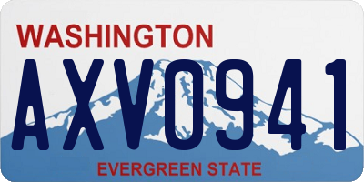 WA license plate AXV0941