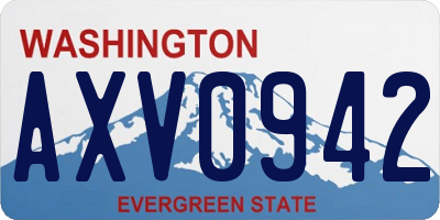 WA license plate AXV0942
