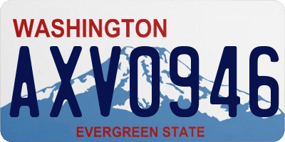 WA license plate AXV0946