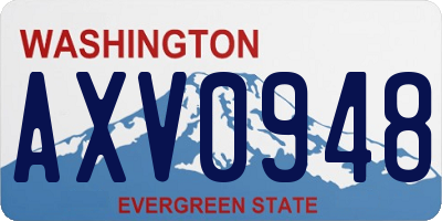WA license plate AXV0948